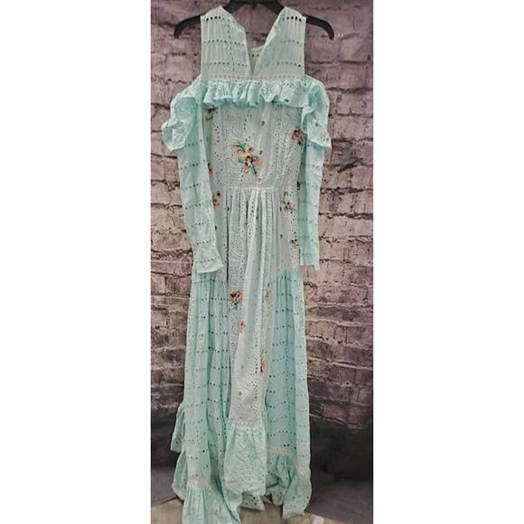 HEMANT & NANDITA Sea-Green Ally Dress. Size Xsmall - Picture 3 of 3
